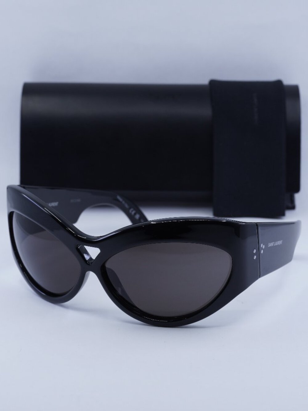 Saint Laurent SL73 001 Cat Eye Sunglasses - Black \ Black